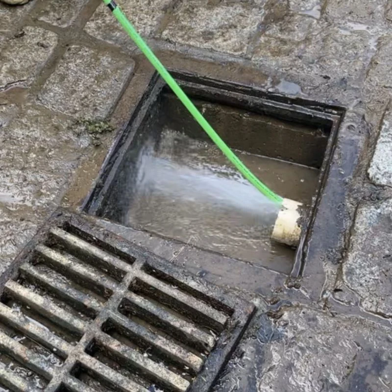 water flowing after storm water drain cleaning